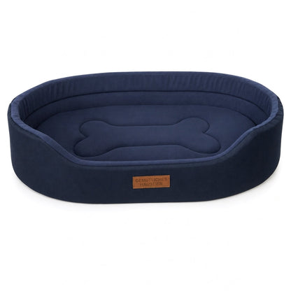 ✨50% RABATT NU! !✨Abnehmbares ovales Haustierbett aus Polar-Fleece und Oxford-Stoff mit feuchtigkeitsabweisender, rutschfester Unterseite und Schwammkissen für Hunde und Katzen