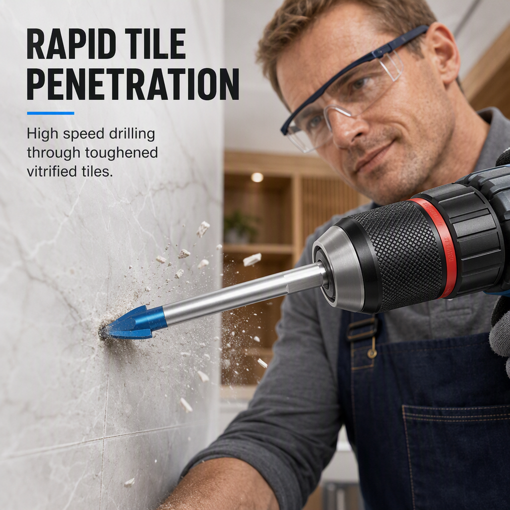 🔩50% RABATT🛠️Exzentrischer Hartmetall-Bohrer mit Sechskantschaft, saubere Löcher bei Stein- und Keramikarbeiten🧱