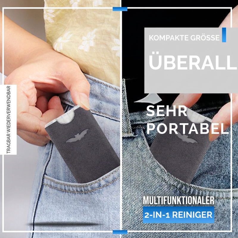 🔥1 kaufen 1 gratis🧼 Tragbarer 2-in-1-Bildschirmreiniger mit Mikrofasertuch