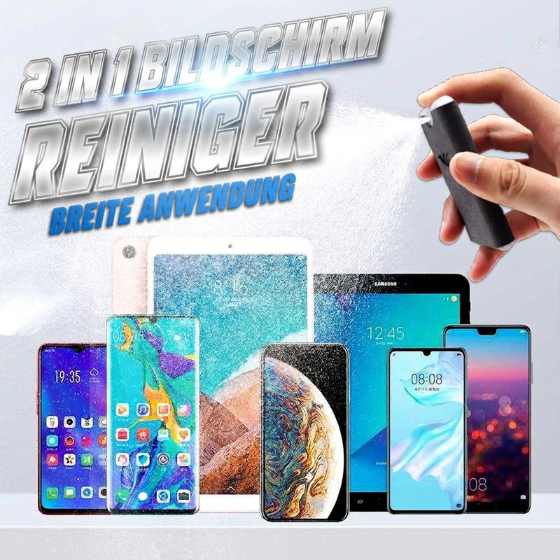 🔥1 kaufen 1 gratis🧼 Tragbarer 2-in-1-Bildschirmreiniger mit Mikrofasertuch