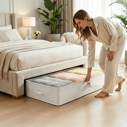 🛏️ 50 % Rabatt ! Unterbett-Aufbewahrungstasche Faltbar – Kein Chaos, mehr Platz! 🧺 Überall verstaubar, Sichtfenster oben, staubdicht