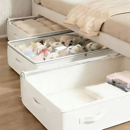 🛏️ 50 % Rabatt ! Unterbett-Aufbewahrungstasche Faltbar – Kein Chaos, mehr Platz! 🧺 Überall verstaubar, Sichtfenster oben, staubdicht