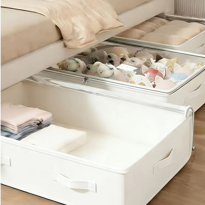 🛏️ 50 % Rabatt ! Unterbett-Aufbewahrungstasche Faltbar – Kein Chaos, mehr Platz! 🧺 Überall verstaubar, Sichtfenster oben, staubdicht
