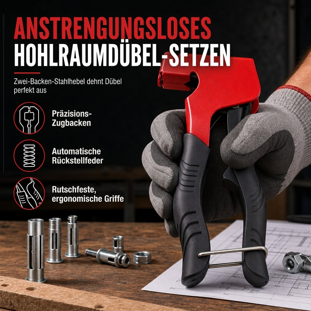 🔧 50% RABATT! ⚙️ Manuelle Nietmutternzange – Für M3–M8 Hohlwandanker ✨