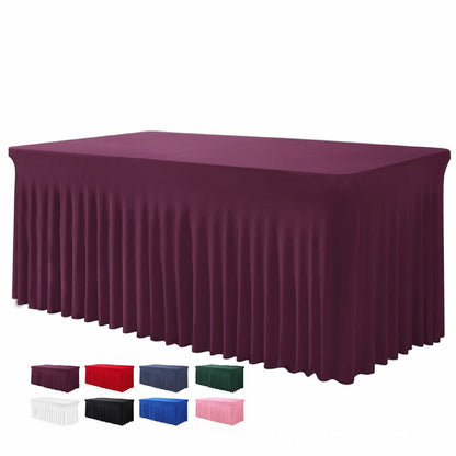 📢📢JETZT 50 % RABATT!! ⏰Plissierter Stretch-Tischrock für rechteckige Tische – Dekoration für Hochzeit, Party & Event