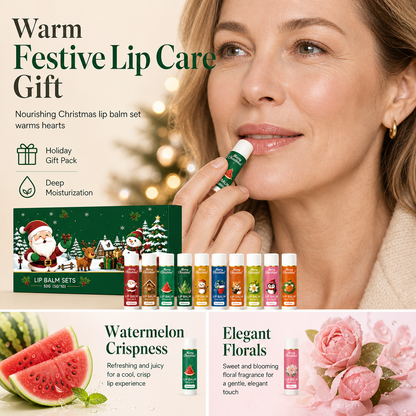 🎄 50% Rabatt! 🎁 10-teiliges Weihnachts-Lippenpflegeset – Feuchtigkeitspflege für jeden Tag, perfekt als Geschenk