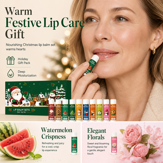 🎄 50% Rabatt! 🎁 10-teiliges Weihnachts-Lippenpflegeset – Feuchtigkeitspflege für jeden Tag, perfekt als Geschenk