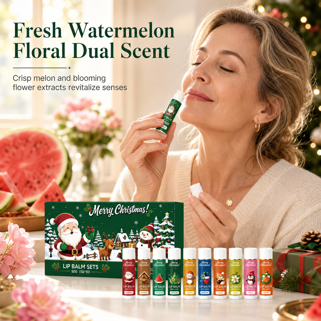 🎄 50% Rabatt! 🎁 10-teiliges Weihnachts-Lippenpflegeset – Feuchtigkeitspflege für jeden Tag, perfekt als Geschenk