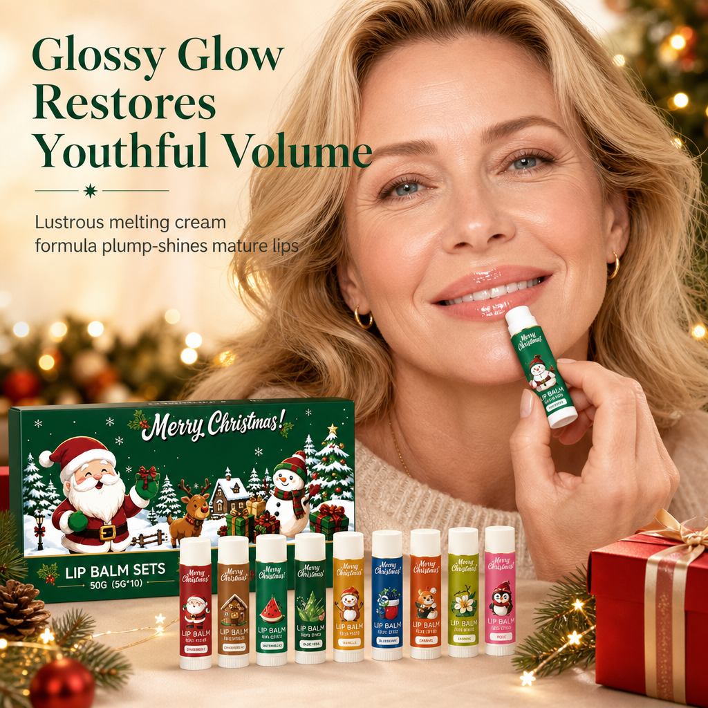 🎄 50% Rabatt! 🎁 10-teiliges Weihnachts-Lippenpflegeset – Feuchtigkeitspflege für jeden Tag, perfekt als Geschenk
