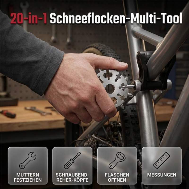 🛠️ 50 % Rabatt! 20-in-1 Schneeflocken-Multitool – Ein Tool, 20 Lösungen! 🔩 Für schnelle Reparaturen, Outdoor-Abenteuer & Flaschenöffnen, kompakt am Schlüsselbund 🎒