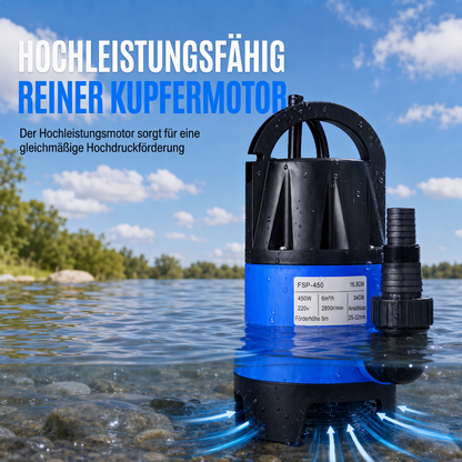 ⏳🔥ZEITLICH BEGRENZTES ANGEBOT: 50 % RABATT! ⏰450W elektrische Tauchpumpe für sauberes Wasser zur Gartenbewässerung und Entwässerung