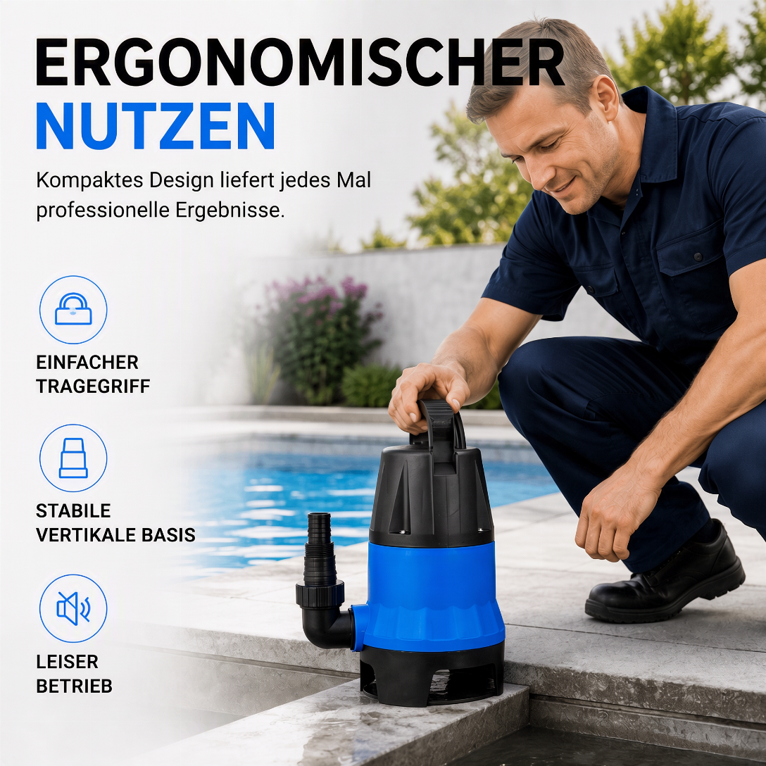 ⏳🔥ZEITLICH BEGRENZTES ANGEBOT: 50 % RABATT! ⏰450W elektrische Tauchpumpe für sauberes Wasser zur Gartenbewässerung und Entwässerung