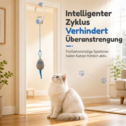 🐱 Interaktives Katzenspielzeug: Automatische hüpfende Maus, elektrisches einziehbares Seil, Befestigung per Klemme, sicheres Spiel