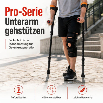 👵👴 50 % RABATT! 🦯 Faltbare Unterarmgehstützen – stoßdämpfend, stabil & rutschfest 🦵