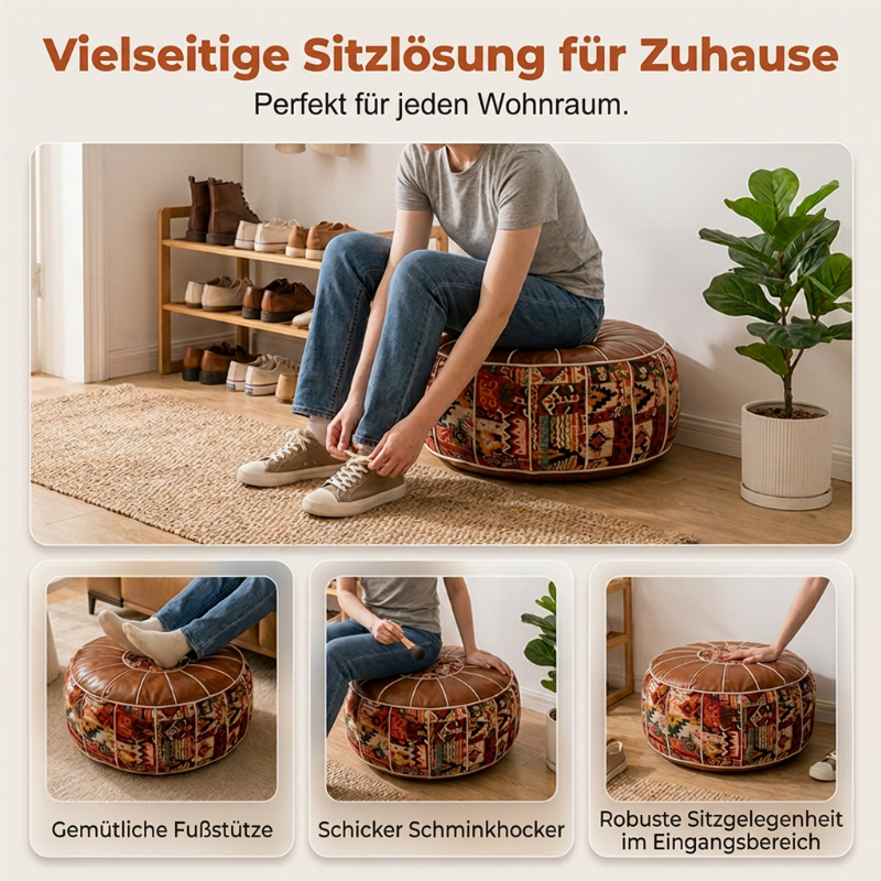 🛋️ 50% RABATT! 📦 🪑 Aufbewahrungshocker aus Kunstleder – 2-in-1 Sitzgelegenheit und Stauraum