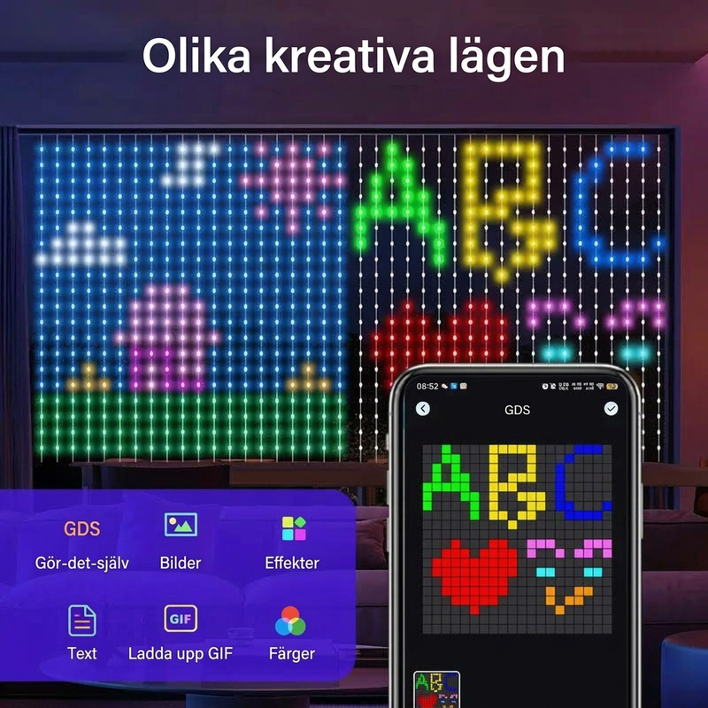 💡 50% RABATT JETZT! Wasserdichte LED-Vorhang-Lichterkette – App-Steuerung, Musik-Synchro & individuelle Lichtkunst – Perfekt für Partys, Garten & jeden Raum ✨
