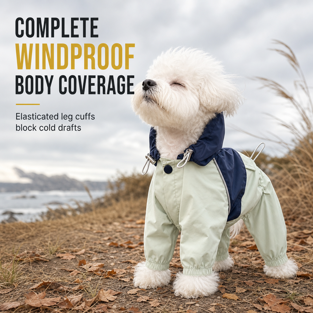 🌧️Hunde-Regenmantel Wasserdicht – Trocken bleiben, munter spazieren! 🐕 Vier-Bein-Schnitt, winddicht, mit Tasche & Gummibündchen