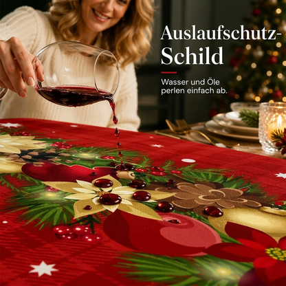 🎄 50 % Rabatt ! Wasserfeste Weihnachtstischdecke – Fleckenfrei durch die Feiertage! 💧 Perlt sofort ab, brillante HD-Motive, edler Fall ✨