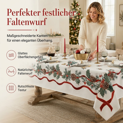 🎄 50 % Rabatt ! Wasserfeste Weihnachtstischdecke – Fleckenfrei durch die Feiertage! 💧 Perlt sofort ab, brillante HD-Motive, edler Fall ✨
