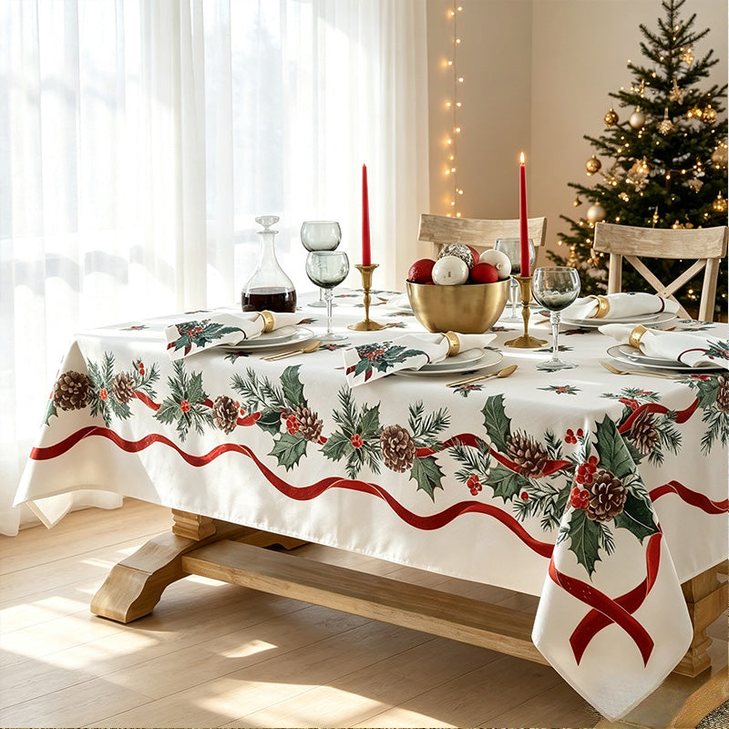 🎄 50 % Rabatt ! Wasserfeste Weihnachtstischdecke – Fleckenfrei durch die Feiertage! 💧 Perlt sofort ab, brillante HD-Motive, edler Fall ✨