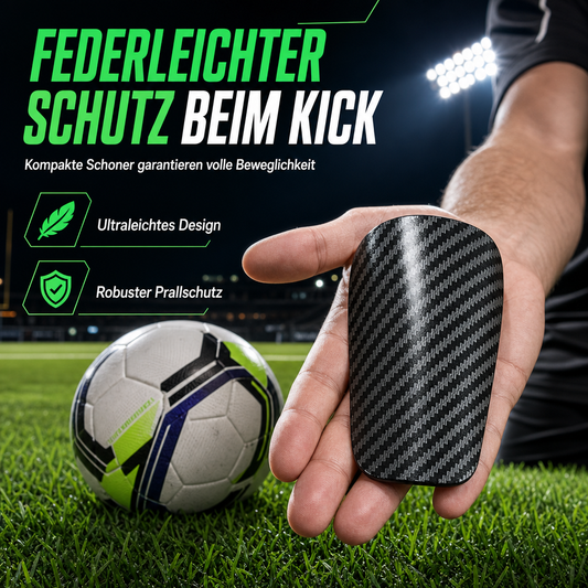 ⚽ Kaufe 1, erhalte 1 GRATIS! 🛡️ Mini Schienbeinschoner – Carbon-Optik & fürs Training ✨