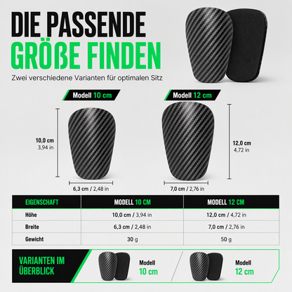 ⚽ Kaufe 1, erhalte 1 GRATIS! 🛡️ Mini Schienbeinschoner – Carbon-Optik & fürs Training ✨