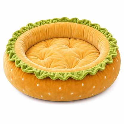 🍔 50% RABATT! 🐾 Hamburger-Haustierbett – Warm, kuschelig & rund für alle Jahreszeiten ✨