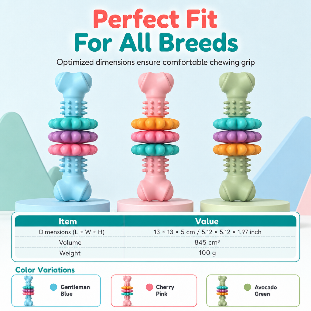 🔥50 % Rabatt🔥Langlebiges Hundekauspielzeug in Knochenform aus TPR – bissfest & zahnpflegend für große Hunde 🦴