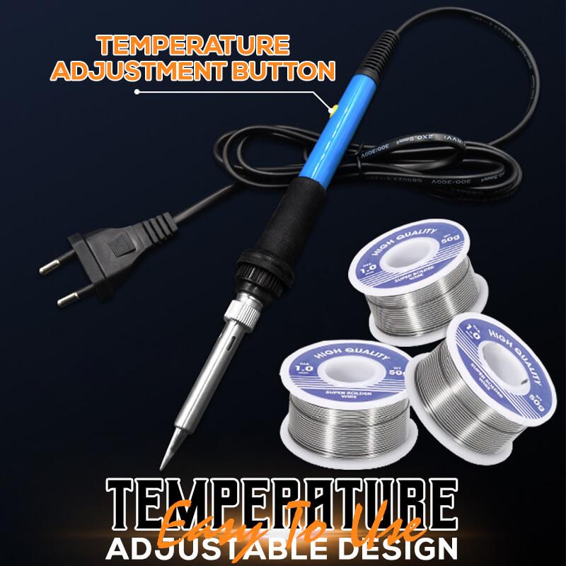⚡ 50 % Rabatt ! Lötkolben-Draht-Set mit verstellbarer Temperatur – Schnell heiß, präzise gelötet! 🔧 Rutschfester Griff, 5 Spitzen inklusive, für alle Materialien geeignet 🔥