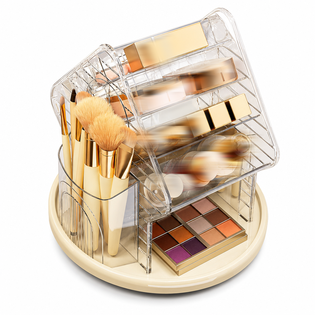 💄Transparenter drehbarer Make-up-Organizer aus Kunststoff✨