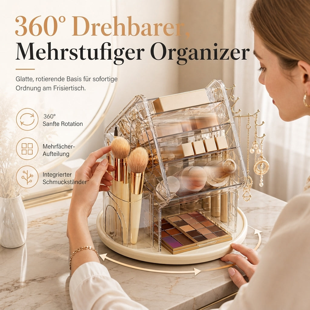 💄Transparenter drehbarer Make-up-Organizer aus Kunststoff✨