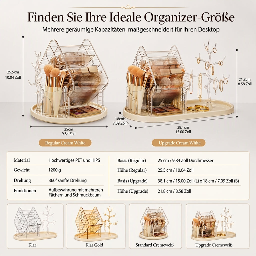 💄Transparenter drehbarer Make-up-Organizer aus Kunststoff✨
