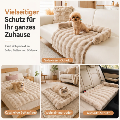 🐈50 % Rabatt❄️Verdickte Winter‑Haustiermatte 75×75cm, weiches Kunstkaninchenfell, rutschfest für Hunde und Katzen