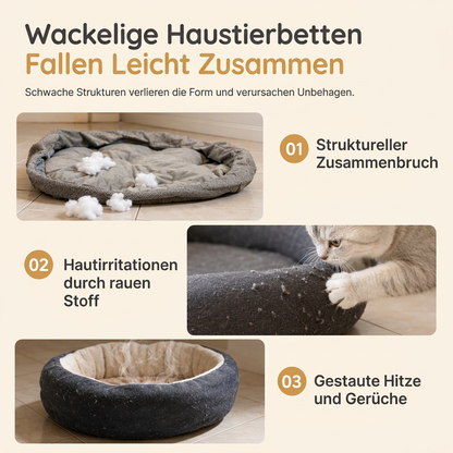 🐱50 % Rabatt☁️Rundes Katzenbett mit integriertem Kratzbrett, abnehmbares Kissen für Hauskatzen🐾