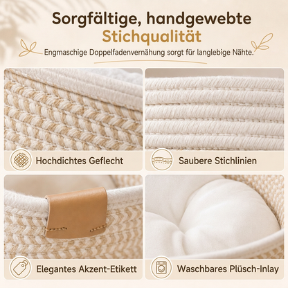 🐱50 % Rabatt☁️Rundes Katzenbett mit integriertem Kratzbrett, abnehmbares Kissen für Hauskatzen🐾