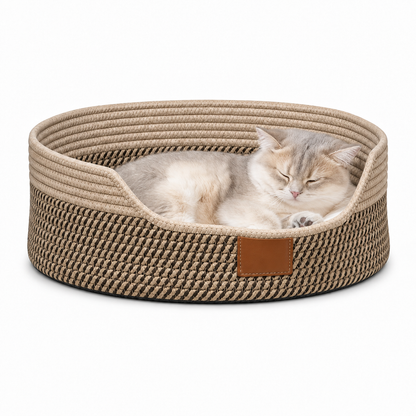 🐱50 % Rabatt☁️Rundes Katzenbett mit integriertem Kratzbrett, abnehmbares Kissen für Hauskatzen🐾