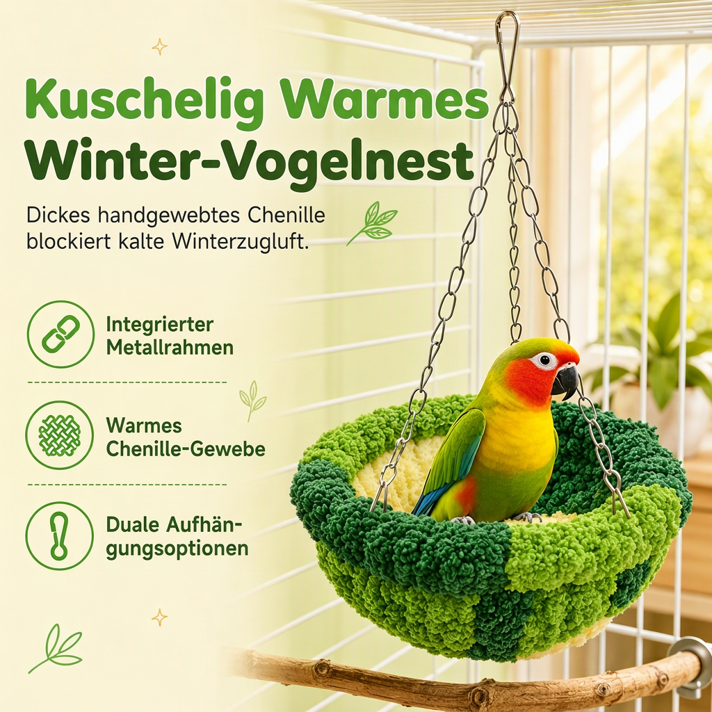 🎄Kaufe 1, erhalte 1 GRATIS!🕊️Vogelnest Baumwollhängematte, warmer Schlafplatz & Schaukel für Papageien und Sittiche