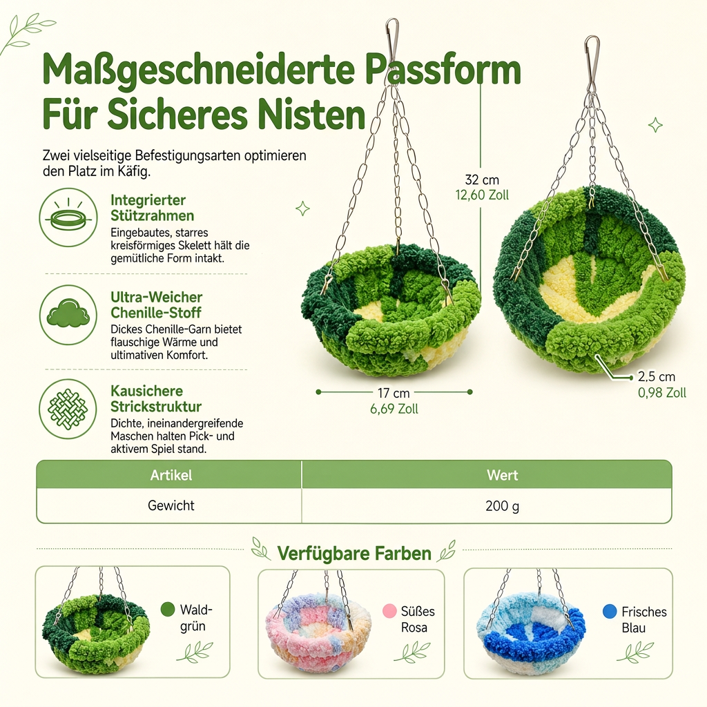 🎄Kaufe 1, erhalte 1 GRATIS!🕊️Vogelnest Baumwollhängematte, warmer Schlafplatz & Schaukel für Papageien und Sittiche