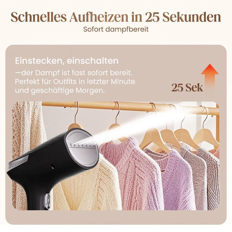 📢📢50% RABATT !!⏰Leistungsstarker Handdampfglätter für Kleidung