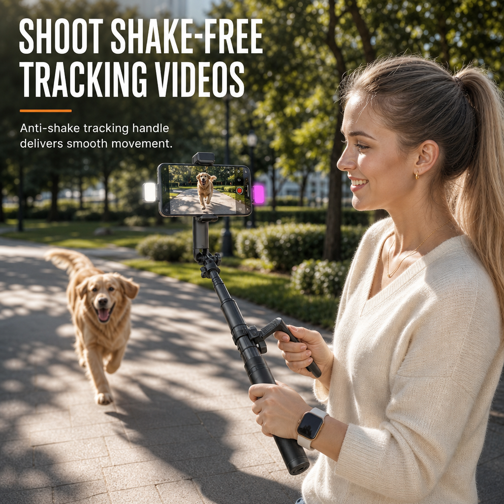 🤳 50 % Rabatt ! Selfie-Stick Stativ mit Gimbal – Kein Wackeln, kinoreife Videos! 🎬 Bis 1,6 m ausziehbar, Anti-Shake-Griff, Bluetooth-Fernauslöser