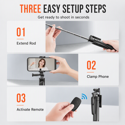 🤳 50 % Rabatt ! Selfie-Stick Stativ mit Gimbal – Kein Wackeln, kinoreife Videos! 🎬 Bis 1,6 m ausziehbar, Anti-Shake-Griff, Bluetooth-Fernauslöser