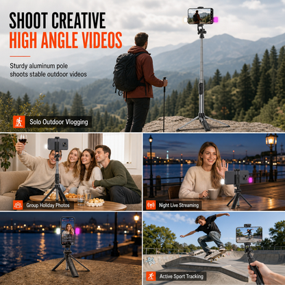 🤳 50 % Rabatt ! Selfie-Stick Stativ mit Gimbal – Kein Wackeln, kinoreife Videos! 🎬 Bis 1,6 m ausziehbar, Anti-Shake-Griff, Bluetooth-Fernauslöser