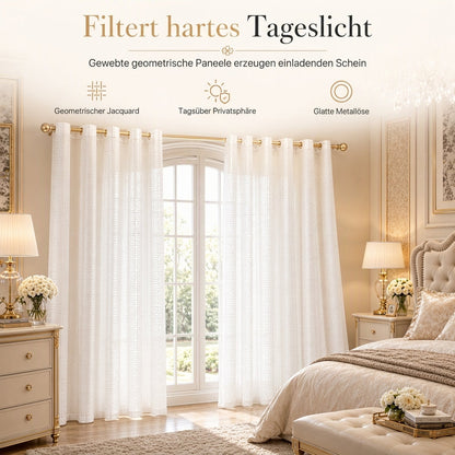 ☀️ 50 % Rabatt ! Transparenter Jacquard-Vorhang – Eleganz für jedes Fenster! 🛋️ Weiches Tageslicht, UV-Schutz, pflegeleicht ⏰ Limitiertes Angebot ⏳