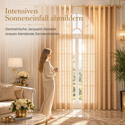 ☀️ 50 % Rabatt ! Transparenter Jacquard-Vorhang – Eleganz für jedes Fenster! 🛋️ Weiches Tageslicht, UV-Schutz, pflegeleicht ⏰ Limitiertes Angebot ⏳
