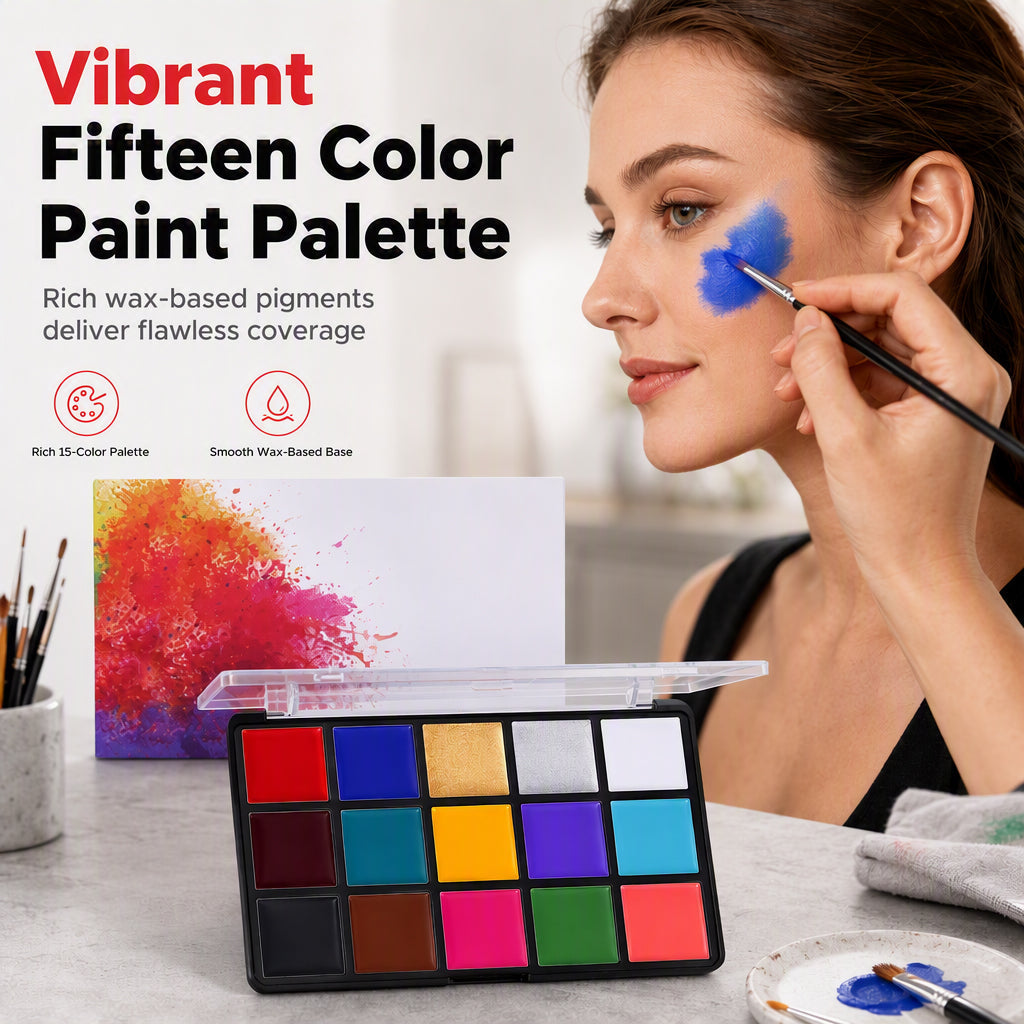 ⏳Zeitlich begrenztes Angebot⏳  🎨 Palette mit 15 Farben ölbasierter Gesichts- und Körperfarbe