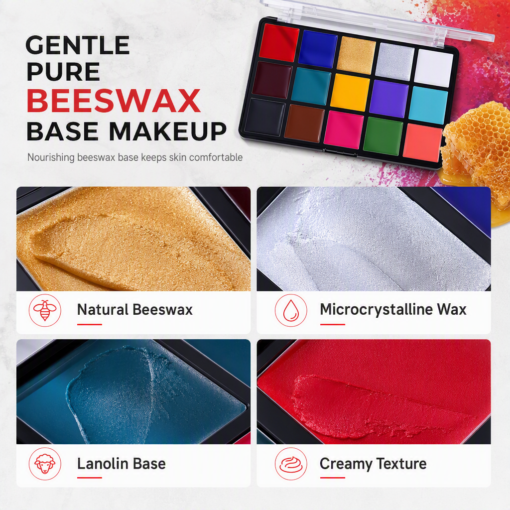 ⏳Zeitlich begrenztes Angebot⏳  🎨 Palette mit 15 Farben ölbasierter Gesichts- und Körperfarbe