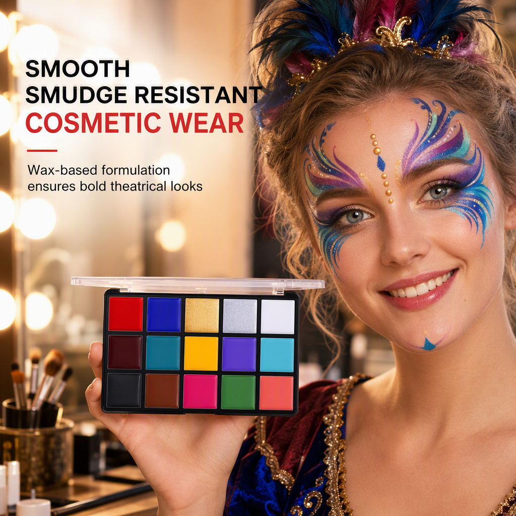 ⏳Zeitlich begrenztes Angebot⏳  🎨 Palette mit 15 Farben ölbasierter Gesichts- und Körperfarbe