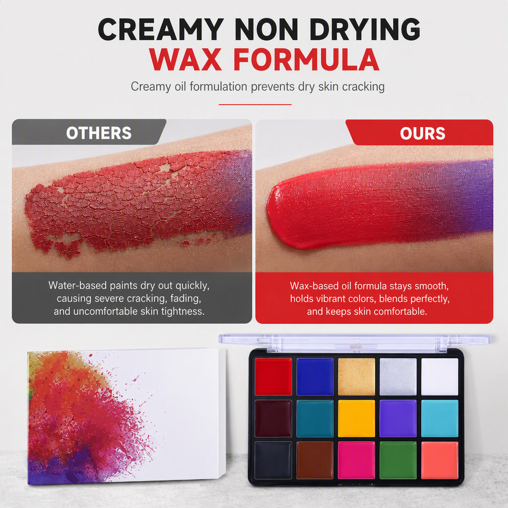 ⏳Zeitlich begrenztes Angebot⏳  🎨 Palette mit 15 Farben ölbasierter Gesichts- und Körperfarbe