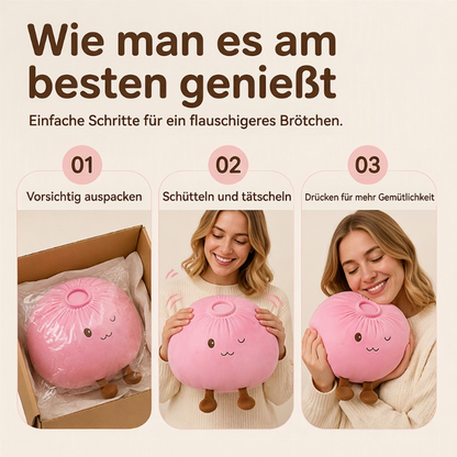 🥟 50 % RABATT 🧸 Süßes Bao-Brötchen Plüschkissen, weich und kuschelig, süße Dekoration fürs Zimmer 🥰