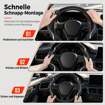 🔈50% RABATT 🔥Universelle Autolenkradabdeckung – Rutschfester, atmungsaktiver Griff und sportliches Nappa-Finish ✨